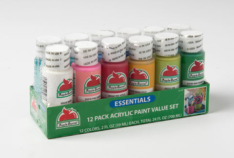 Apple Barrel Essentials 12 Color Paint Set