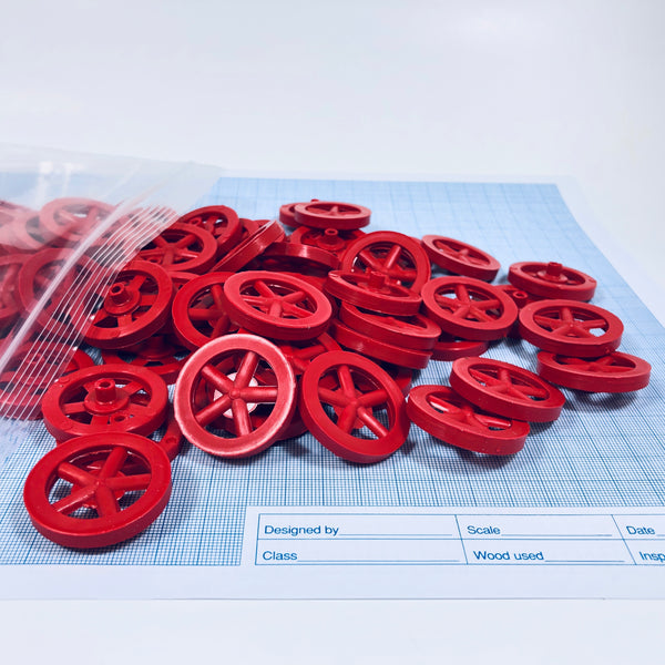 Co2 Dragster Wheels - Hobby Wheels for Miniature Cars and Educational Project Kits using 1/8" Axles